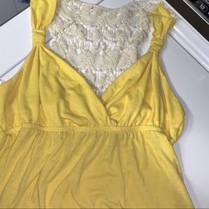 Yellow lace tank top
